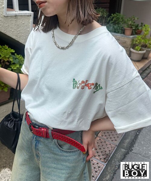 CIAOPANIC（チャオパニック）の「【BUGLE BOY/ビューグル ボーイ】アソートプリントTシャツ（Tシャツ/カットソー・レディース・グレー/ブルー/ピンク/ホワイト/イエロー/ブラック・FREE）」の20枚目の写真