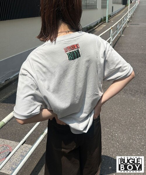 CIAOPANIC（チャオパニック）の「【BUGLE BOY/ビューグル ボーイ】アソートプリントTシャツ（Tシャツ/カットソー・レディース・グレー/ブルー/ピンク/ホワイト/イエロー/ブラック・FREE）」の7枚目の写真