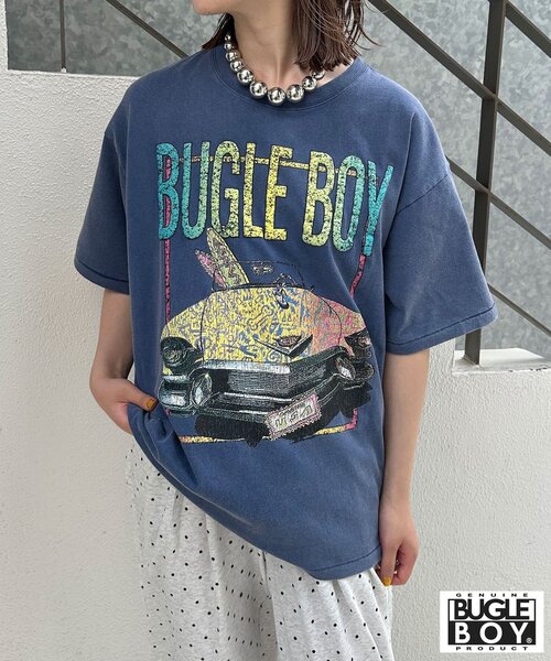 CIAOPANIC（チャオパニック）の「【BUGLE BOY/ビューグル ボーイ】アソートプリントTシャツ（Tシャツ/カットソー・レディース・グレー/ブルー/ピンク/ホワイト/イエロー/ブラック・FREE）」の11枚目の写真