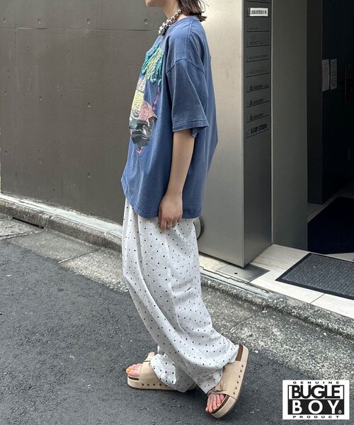 CIAOPANIC（チャオパニック）の「【BUGLE BOY/ビューグル ボーイ】アソートプリントTシャツ（Tシャツ/カットソー・レディース・グレー/ブルー/ピンク/ホワイト/イエロー/ブラック・FREE）」の14枚目の写真