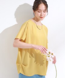 【S-LL/ひんやり/洗濯後しわになりにくい】インせず決まる はしごレースドルマンブラウス