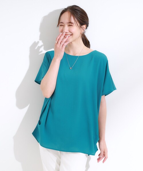 SHOO・LA・RUE（シューラルー）の「【S-LL/ひんやり/洗濯後しわになりにくい】インせず決まる はしごレースドルマンブラウス（シャツ/ブラウス・レディース・ナチュラル/ブラック/ブルー系その他/イエロー・04/03/02/01）」の13枚目の写真