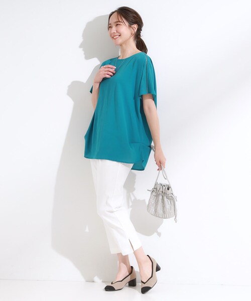 SHOO・LA・RUE（シューラルー）の「【S-LL/ひんやり/洗濯後しわになりにくい】インせず決まる はしごレースドルマンブラウス（シャツ/ブラウス・レディース・ナチュラル/ブラック/ブルー系その他/イエロー・04/03/02/01）」の15枚目の写真