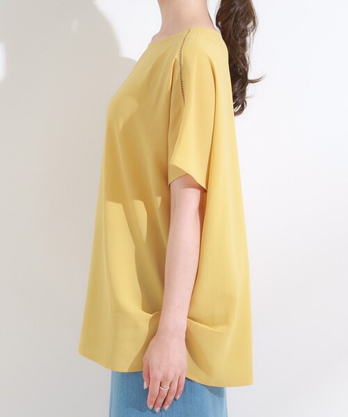 SHOO・LA・RUE（シューラルー）の「【S-LL/ひんやり/洗濯後しわになりにくい】インせず決まる はしごレースドルマンブラウス（シャツ/ブラウス・レディース・ナチュラル/ブラック/ブルー系その他/イエロー・04/03/02/01）」の18枚目の写真