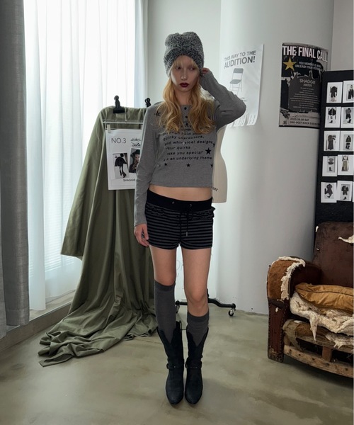 SHAGGIE（シャギー）の「【ViVi掲載】ボーダーフリルマイクロミニショートパンツ（その他パンツ・レディース・ブラック/グレー/ブラウン・FREE）」の19枚目の写真