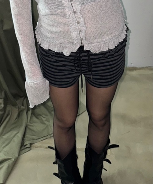 SHAGGIE（シャギー）の「【ViVi掲載】ボーダーフリルマイクロミニショートパンツ（その他パンツ・レディース・ブラック/グレー/ブラウン・FREE）」の16枚目の写真