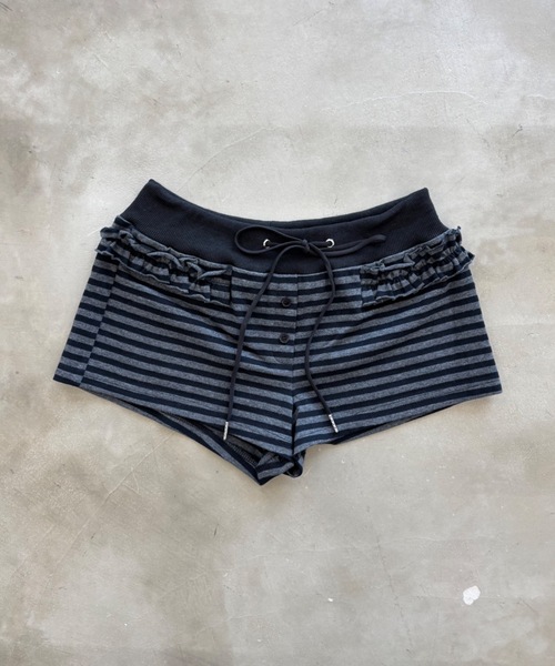 SHAGGIE（シャギー）の「【ViVi掲載】ボーダーフリルマイクロミニショートパンツ（その他パンツ・レディース・ブラック/グレー/ブラウン・FREE）」の12枚目の写真