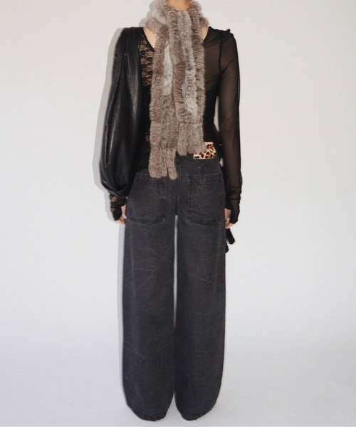 musubore(ムスボレ)の「tilted clash straight denim pants / ティルティッドクラッシュデニムパンツ(デニムパンツ・レディース・ブルー/ブラック・0/1)」の15枚目の写真