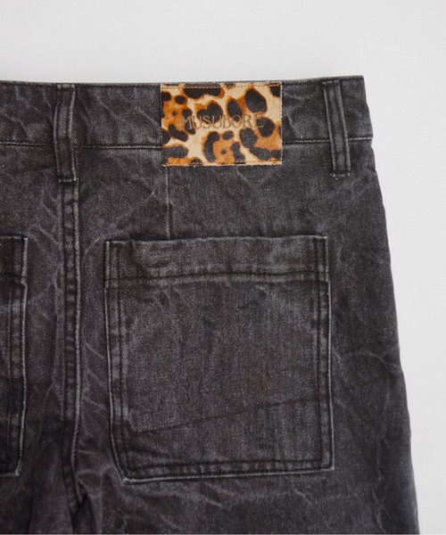 musubore(ムスボレ)の「tilted clash straight denim pants / ティルティッドクラッシュデニムパンツ(デニムパンツ・レディース・ブルー/ブラック・0/1)」の8枚目の写真