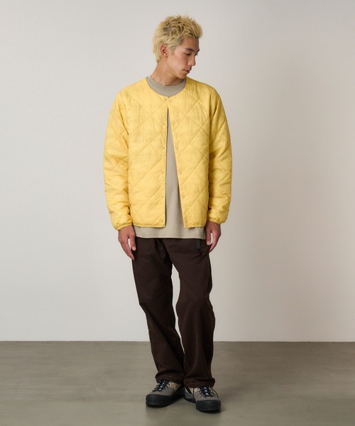 Gramicci(グラミチ)の「THERMAL INSULATION QUILTED JACKET|サーマルインシュレーションキルテッドジャケット(ノーカラージャケット・メンズ・サンドベージュ/ネイビー/ブラック/ダークグリーン・XS/S/M/L/XL/XXL)」の3枚目の写真