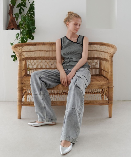 TITE IN THE STORE（ティテ　インザ　ストア）の「カーゴデニムパンツ（デニムパンツ・レディース・グレー・25/26）」の5枚目の写真