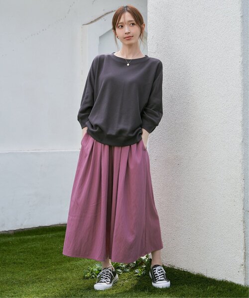 ikka(イッカ)の「タックフライスドルマンプルオーバー(Tシャツ/カットソー・レディース・チャコールグレー/ダークグリーン/ベージュ/その他1・M/L/S)」の14枚目の写真