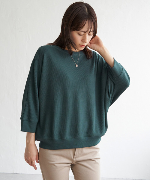 ikka(イッカ)の「タックフライスドルマンプルオーバー(Tシャツ/カットソー・レディース・チャコールグレー/ダークグリーン/ベージュ/その他1・M/L/S)」の4枚目の写真