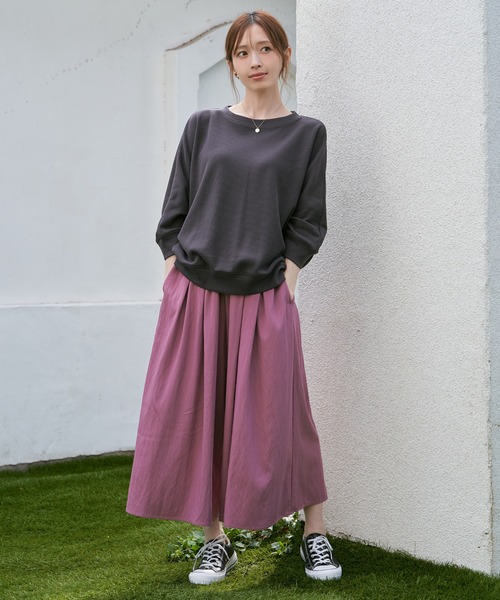 ikka(イッカ)の「タックフライスドルマンプルオーバー(Tシャツ/カットソー・レディース・チャコールグレー/ダークグリーン/ベージュ/その他1・M/L/S)」の8枚目の写真