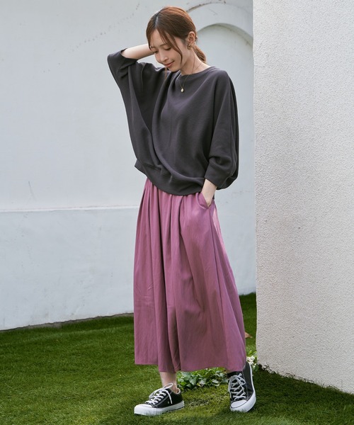ikka(イッカ)の「タックフライスドルマンプルオーバー(Tシャツ/カットソー・レディース・チャコールグレー/ダークグリーン/ベージュ/その他1・M/L/S)」の9枚目の写真