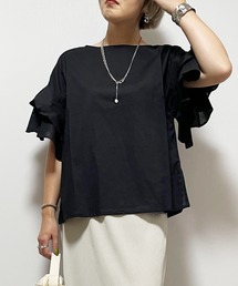 Fizz | コットンキャンブリック 袖フリルブラウス(シャツ/ブラウス)