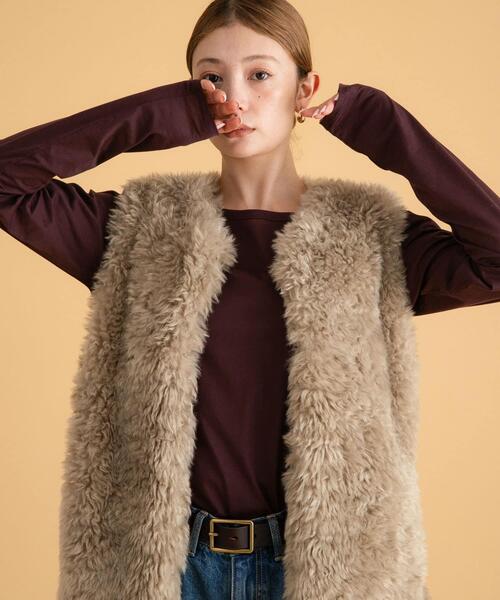 URBAN RESEARCH Sonny Label（アーバンリサーチサニーレーベル）の「ベーシックシアーロングスリーブTシャツ（Tシャツ/カットソー・レディース・アイボリー/ピンク/ブラウン・FREE）」の3枚目の写真