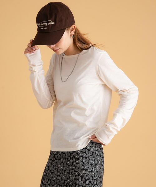 URBAN RESEARCH Sonny Label（アーバンリサーチサニーレーベル）の「ベーシックシアーロングスリーブTシャツ（Tシャツ/カットソー・レディース・アイボリー/ピンク/ブラウン・FREE）」の2枚目の写真