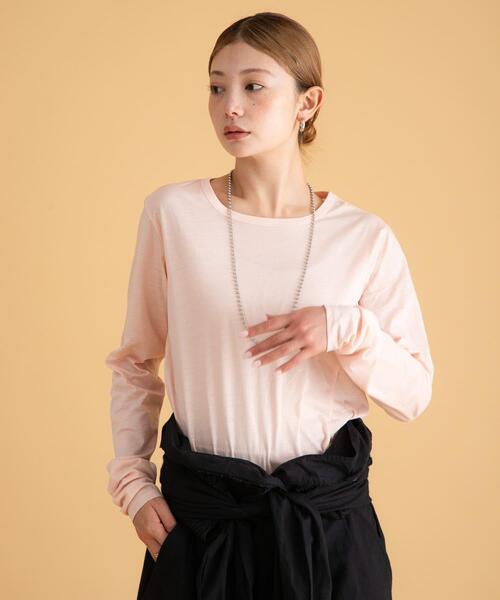 URBAN RESEARCH Sonny Label(アーバンリサーチサニーレーベル)の「ベーシックシアーロングスリーブTシャツ(Tシャツ/カットソー・レディース・アイボリー/ピンク/ブラウン・FREE)」の21枚目の写真