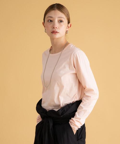 URBAN RESEARCH Sonny Label（アーバンリサーチサニーレーベル）の「ベーシックシアーロングスリーブTシャツ（Tシャツ/カットソー・レディース・アイボリー/ピンク/ブラウン・FREE）」の4枚目の写真