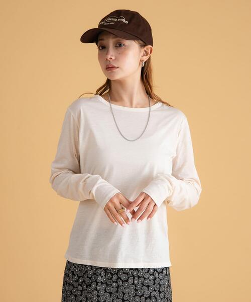 URBAN RESEARCH Sonny Label（アーバンリサーチサニーレーベル）の「ベーシックシアーロングスリーブTシャツ（Tシャツ/カットソー・レディース・アイボリー/ピンク/ブラウン・FREE）」の15枚目の写真