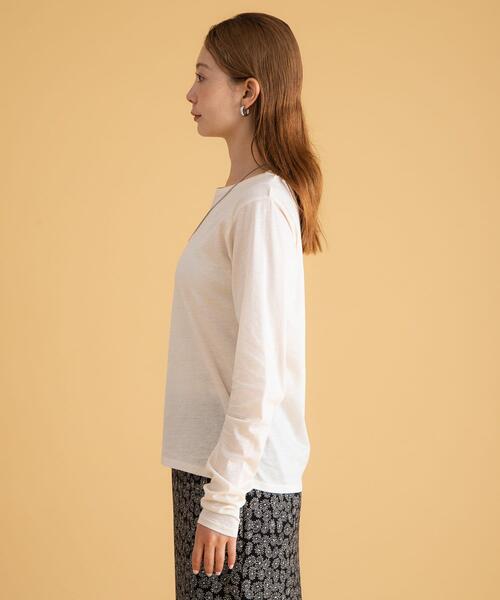URBAN RESEARCH Sonny Label(アーバンリサーチサニーレーベル)の「ベーシックシアーロングスリーブTシャツ(Tシャツ/カットソー・レディース・アイボリー/ピンク/ブラウン・FREE)」の8枚目の写真
