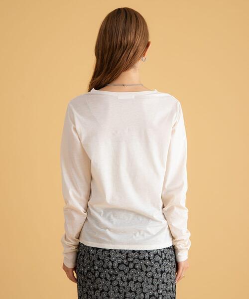 URBAN RESEARCH Sonny Label(アーバンリサーチサニーレーベル)の「ベーシックシアーロングスリーブTシャツ(Tシャツ/カットソー・レディース・アイボリー/ピンク/ブラウン・FREE)」の9枚目の写真