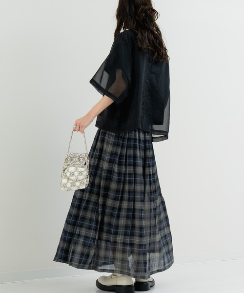 refinedworks(リファインドワークス)の「【refinedworks】軽やか素材のチェック柄スカート(スカート・レディース・イエロー/グリーン/グレー・FREE)」の21枚目の写真