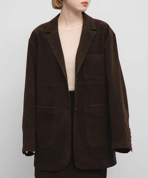 【新品タグ付き】KBF パッチポケットテーラードジャケット　ダークブラウン パッチポケットテーラードジャケット(one D.BROWN): アウター