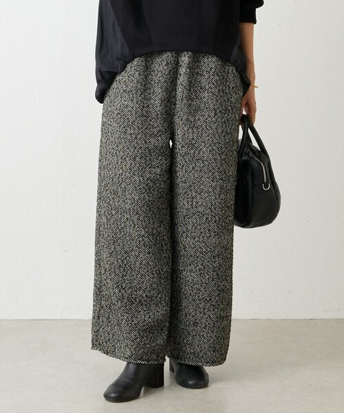 BEARDSLEY（ビアズリー）の「カルゼツイードウエストリブパンツ（その他パンツ・レディース・ブラック・1/0/2）」の2枚目の写真