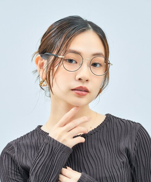 UNITED ARROWS（ユナイテッドアローズ）の「Zoff｜UNITED ARROWS｜ボストン型 メガネ [Casual] メタルフレーム ｜伊達メガネ 度付き[レンズ交換券付き]ユニセックス  ユナイテッドアローズ（メガネ・レディース・ブラック/ブラウン/ゴールド系その他3・FREE）」の2枚目の写真