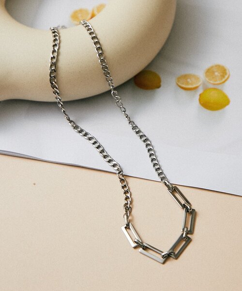 セール】【nane】MIXデザインチェーンネックレス（ネックレス