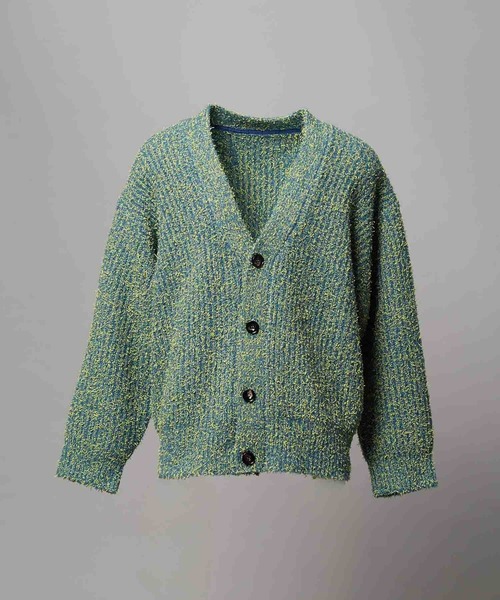 UNISEX》Mix Color Fancy Yarn Prime-Over Knit Cardigan