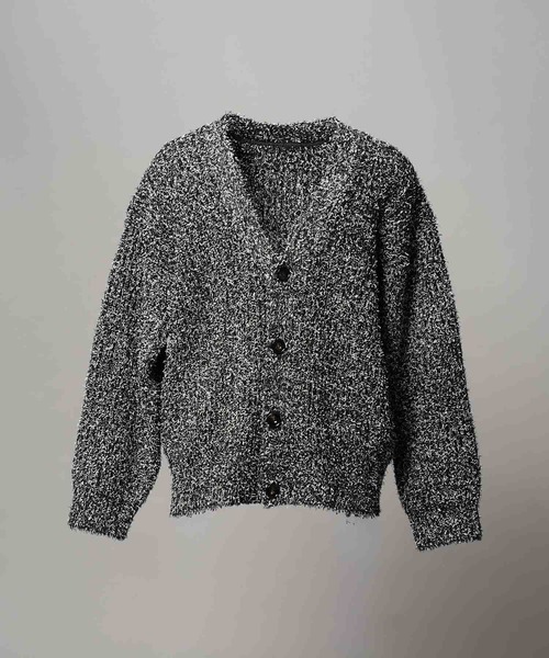 UNISEX》Mix Color Fancy Yarn Prime-Over Knit Cardigan