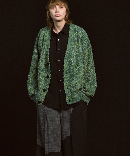 MAISON SPECIAL（メゾンスペシャル）の「《UNISEX》Mix Color Fancy Yarn Prime-Over Knit Cardigan/ミックスカラーファンシーヤーンプライムオーバーニットカーディガン【MAISON SPECIAL/メゾンスペシャル】（カーディガン/ボレロ・メンズ・ブラック/ブラウン/ブルー・1/2/0）」の14枚目の写真