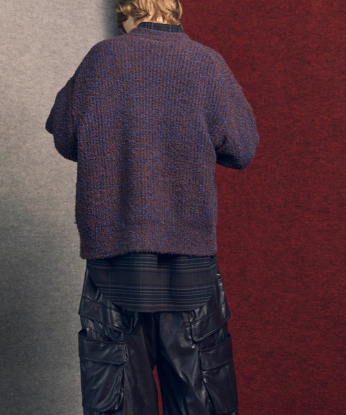 MAISON SPECIAL（メゾンスペシャル）の「《UNISEX》Mix Color Fancy Yarn Prime-Over Knit Cardigan/ミックスカラーファンシーヤーンプライムオーバーニットカーディガン【MAISON SPECIAL/メゾンスペシャル】（カーディガン/ボレロ・メンズ・ブラック/ブラウン/ブルー・1/2/0）」の13枚目の写真