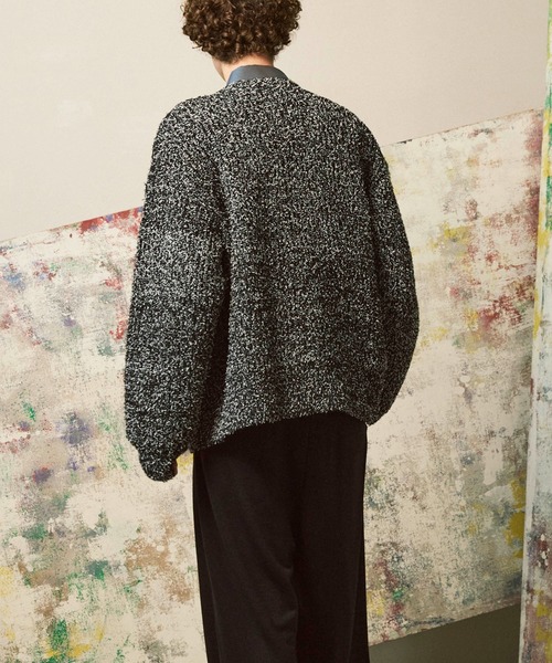 MAISON SPECIAL（メゾンスペシャル）の「《UNISEX》Mix Color Fancy Yarn Prime-Over Knit Cardigan/ミックスカラーファンシーヤーンプライムオーバーニットカーディガン【MAISON SPECIAL/メゾンスペシャル】（カーディガン/ボレロ・メンズ・ブラック/ブラウン/ブルー・1/2/0）」の10枚目の写真