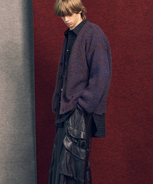 MAISON SPECIAL（メゾンスペシャル）の「《UNISEX》Mix Color Fancy Yarn Prime-Over Knit Cardigan/ミックスカラーファンシーヤーンプライムオーバーニットカーディガン【MAISON SPECIAL/メゾンスペシャル】（カーディガン/ボレロ・メンズ・ブラック/ブラウン/ブルー・1/2/0）」の12枚目の写真