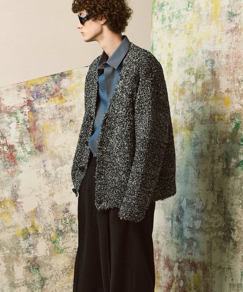 MAISON SPECIAL（メゾンスペシャル）の「《UNISEX》Mix Color Fancy Yarn Prime-Over Knit Cardigan/ミックスカラーファンシーヤーンプライムオーバーニットカーディガン【MAISON SPECIAL/メゾンスペシャル】（カーディガン/ボレロ・メンズ・ブラック/ブラウン/ブルー・1/2/0）」の9枚目の写真