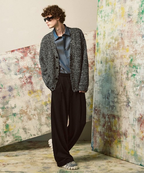 MRIさま購入用【MAISON SPECIAL】オーバーニットカーディガン Prime-Over Sheer Border V-Neck Knit Cardigan