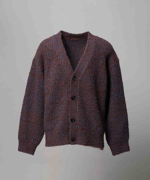 UNISEX》Mix Color Fancy Yarn Prime-Over Knit Cardigan