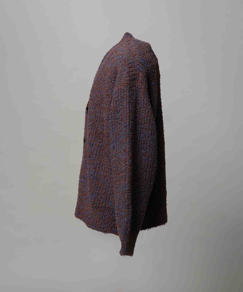 UNISEX》Mix Color Fancy Yarn Prime-Over Knit Cardigan/ミックス