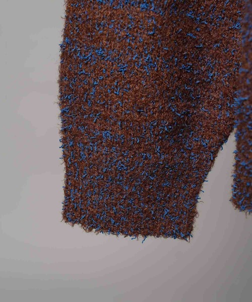 UNISEX》Mix Color Fancy Yarn Prime-Over Knit Cardigan/ミックス