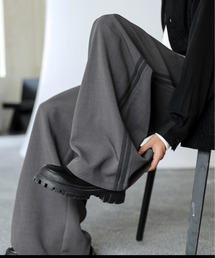 syuman スラックス ラインパンツ グレー　定価40000 1.jpg