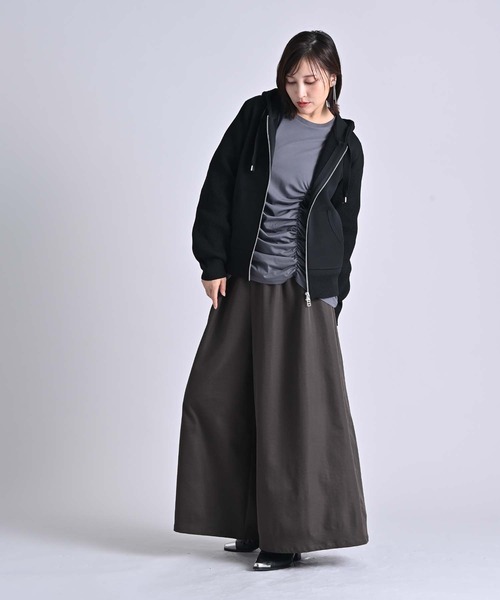 RAW FUDGE(ローファッジ)の「シャーリングデザインプルオーバー(Tシャツ/カットソー・レディース・ブラック/オフホワイト/チャコールグレー・M)」の13枚目の写真