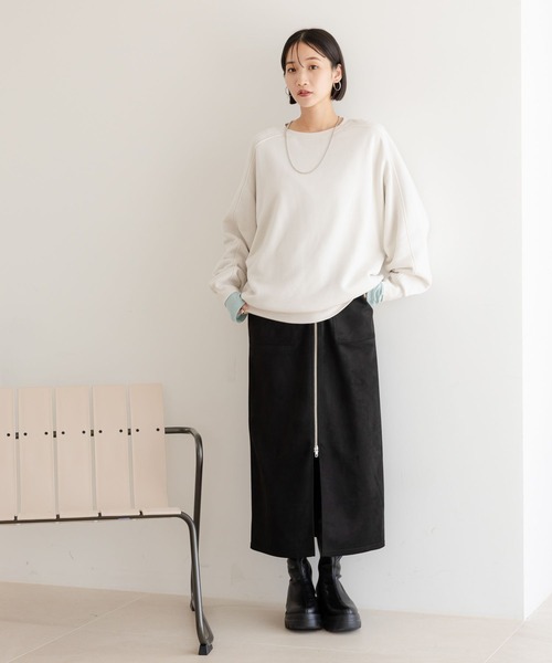 LOWRYS FARM（ローリーズファーム）の「ソフトウラケプルオーバー  579079（スウェット・レディース・アイボリー/ブラック/ブラウン/レッド・FREE）」の10枚目の写真