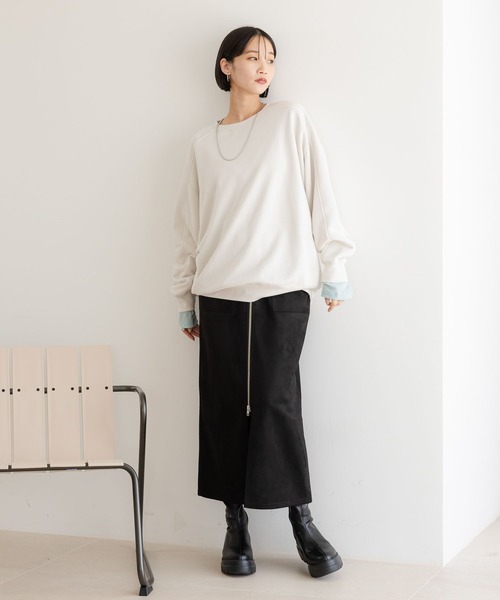 LOWRYS FARM（ローリーズファーム）の「ソフトウラケプルオーバー  579079（スウェット・レディース・アイボリー/ブラック/ブラウン/レッド・FREE）」の11枚目の写真