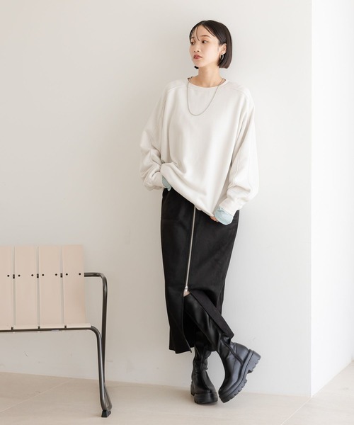 LOWRYS FARM（ローリーズファーム）の「ソフトウラケプルオーバー  579079（スウェット・レディース・アイボリー/ブラック/ブラウン/レッド・FREE）」の12枚目の写真