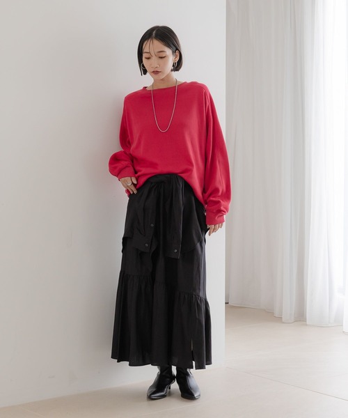 LOWRYS FARM（ローリーズファーム）の「ソフトウラケプルオーバー  579079（スウェット・レディース・アイボリー/ブラック/ブラウン/レッド・FREE）」の18枚目の写真