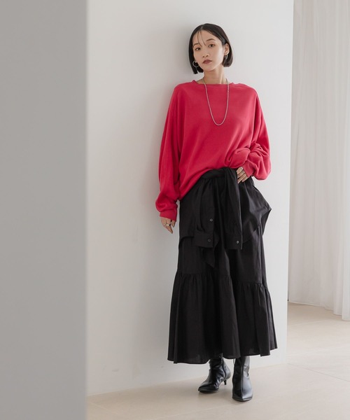 LOWRYS FARM（ローリーズファーム）の「ソフトウラケプルオーバー  579079（スウェット・レディース・アイボリー/ブラック/ブラウン/レッド・FREE）」の19枚目の写真